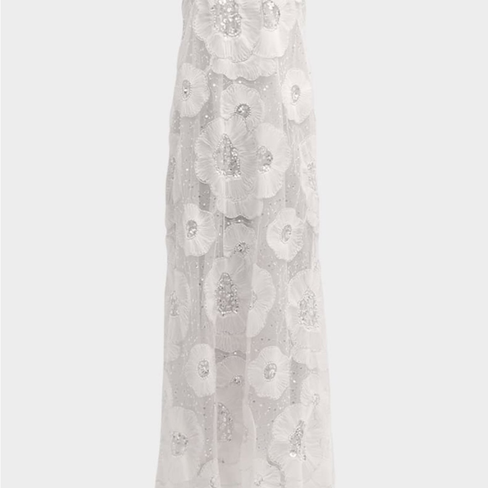 Helsi Margot Strapless Beaded Floral Tulle Gown